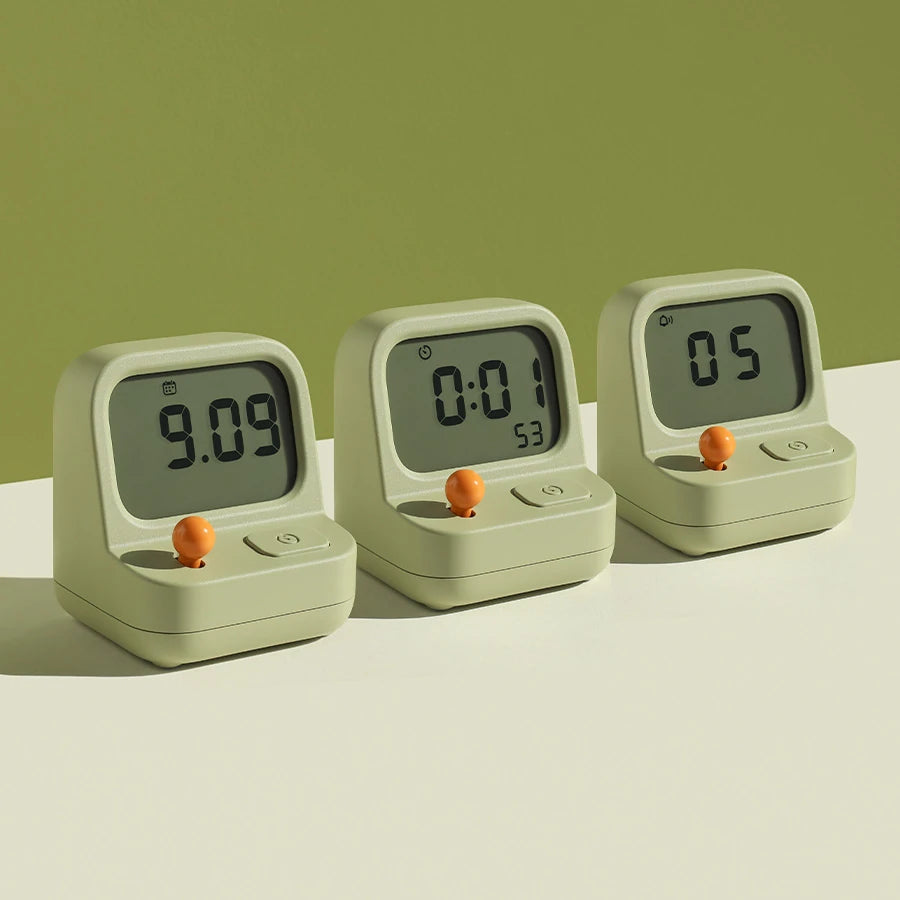 multiple retro arcade machine alarm clocks