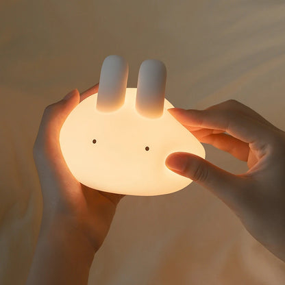 a white silicone cartoon bunny night light