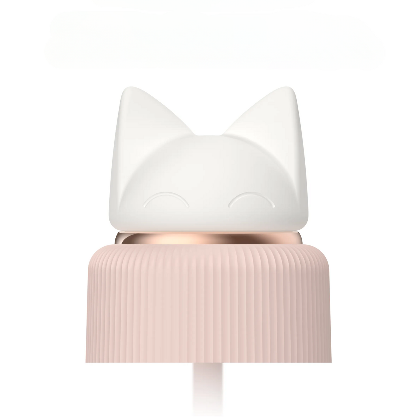 a closeup of a pink desk lamp with an independently controlled silicone kitten ear night light