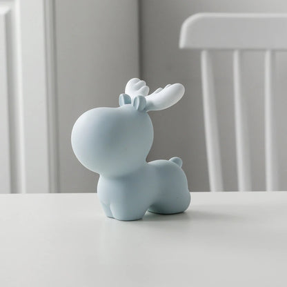 a medium blue elk piggy bank