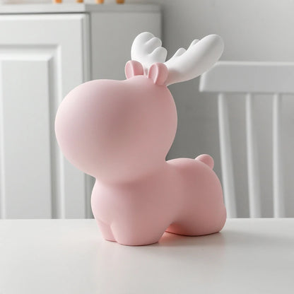 an extra large pink elk piggy bank