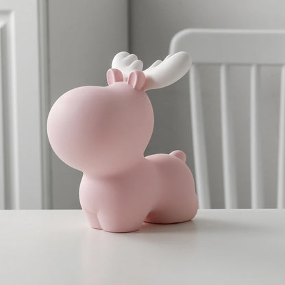 a large pink elk piggy bank