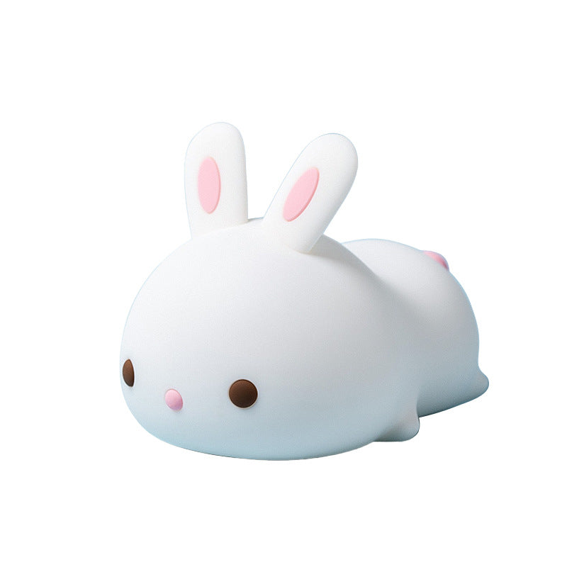 a white silicone cartoon bunny night light